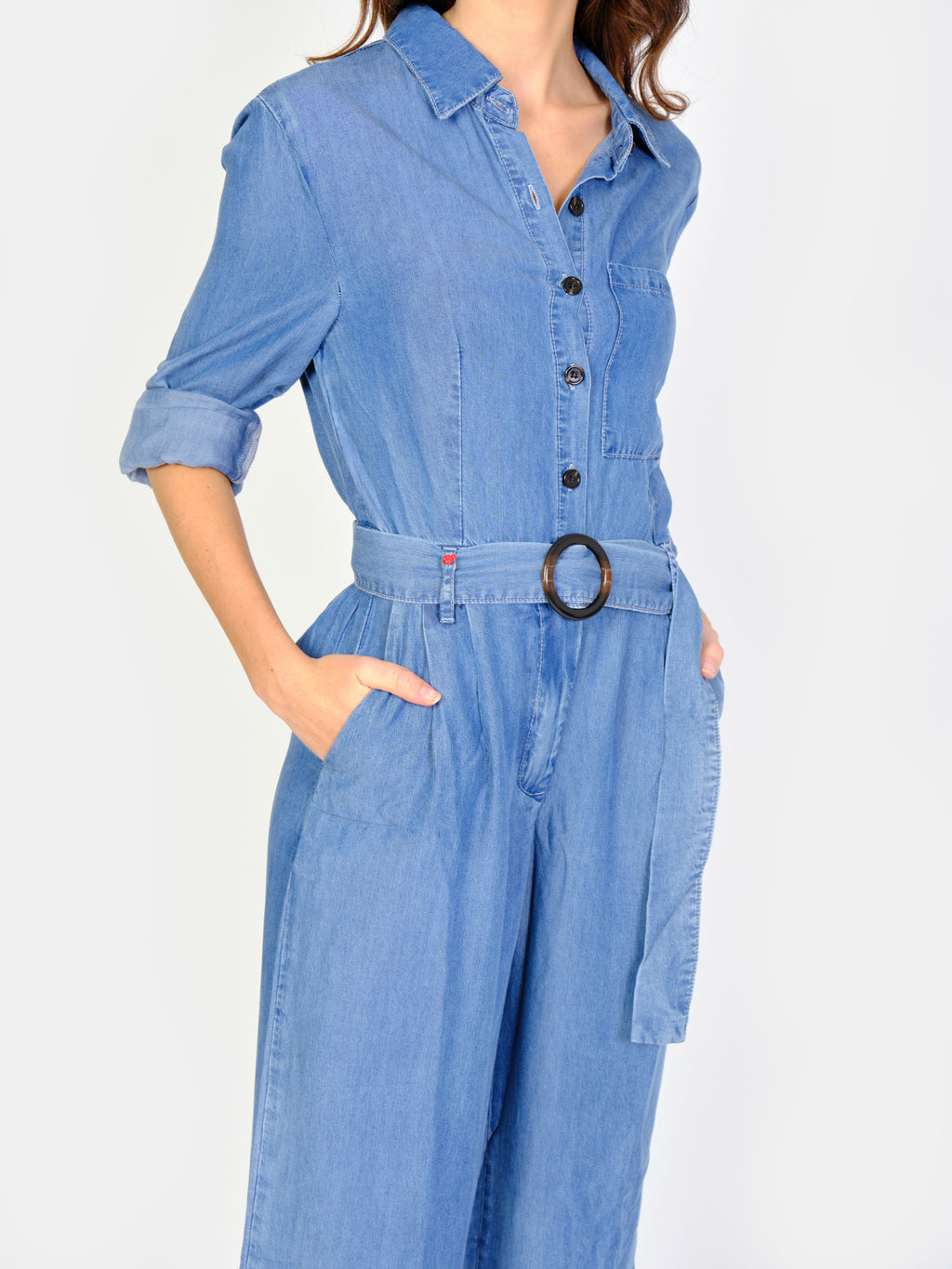 Combinaison fluide bleu DORY femme, BLUE, taille XS, porté par Amanda (1m76) – photo 5