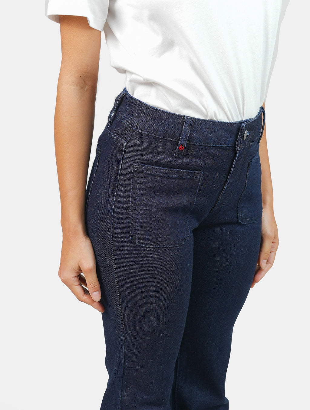 Jean bootcut indigo BELLA femme, INDIGO, taille 26, porté par Marie (1m71) (F.A.M. JEANS) – photo 1