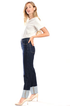 Jean droit indigo à revers PEARL
