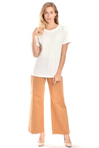 T-shirt blanc uni en coton TYFFEN
