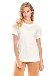 T-shirt blanc uni en coton TYFFEN