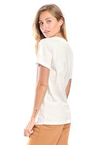T-shirt blanc uni en coton TYFFEN
