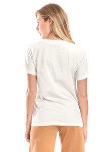 T-shirt blanc uni en coton TYFFEN