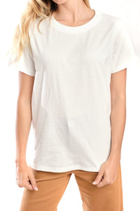 T-shirt blanc uni en coton TYFFEN